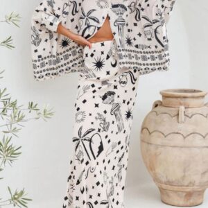 Zenga drawstring bias skirt