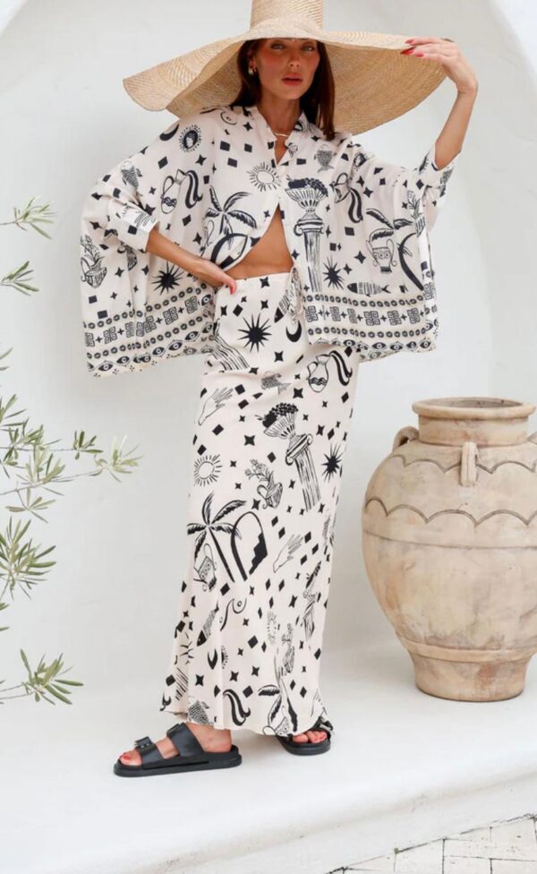 Zenga drawstring bias skirt