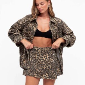 Leopard wrap skirt