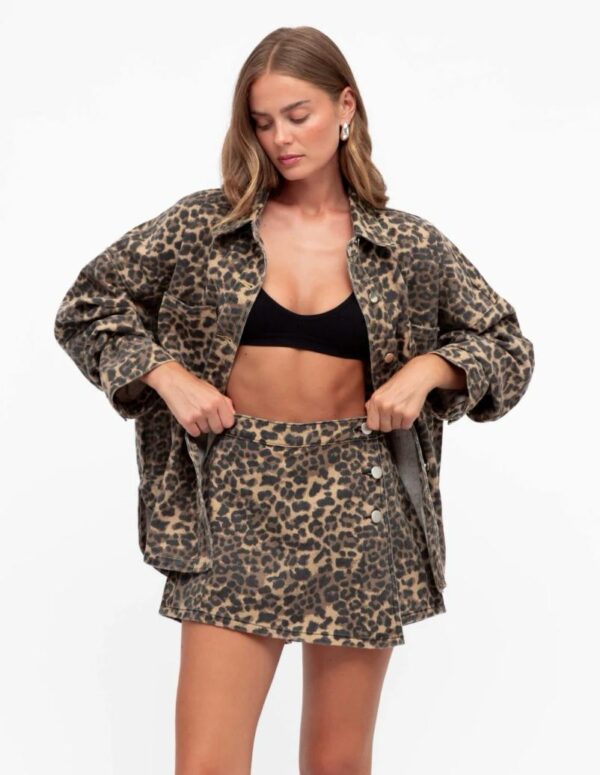 Leopard wrap skirt