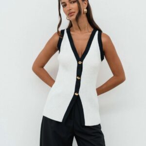 Ribbed knit vest