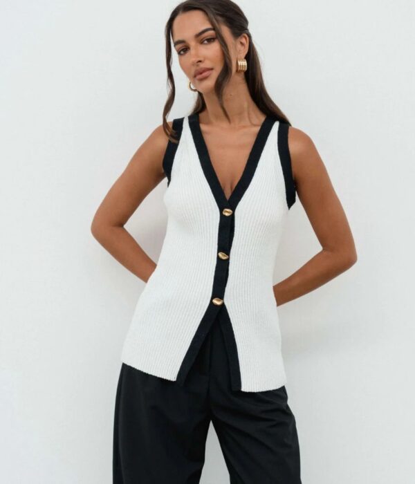 Ribbed knit vest