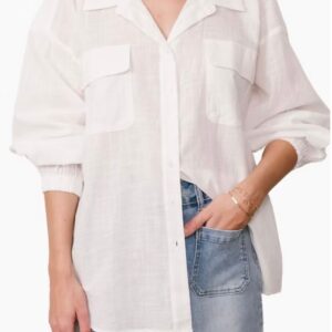 White linen long shirt