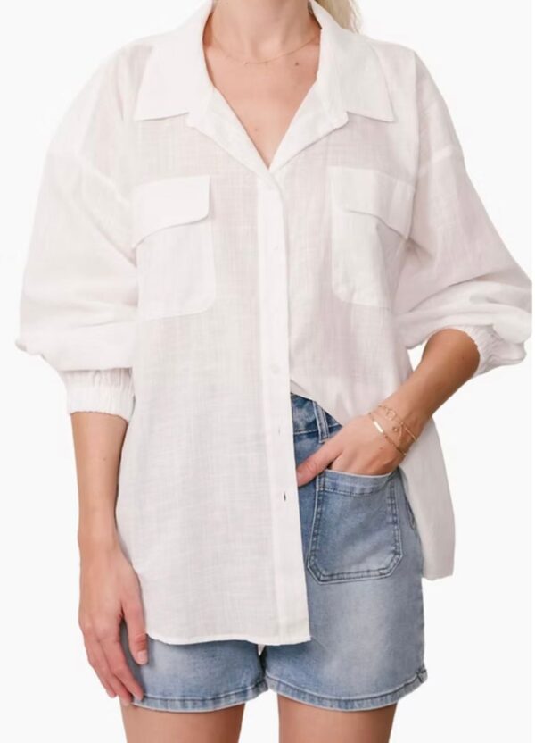 White linen long shirt