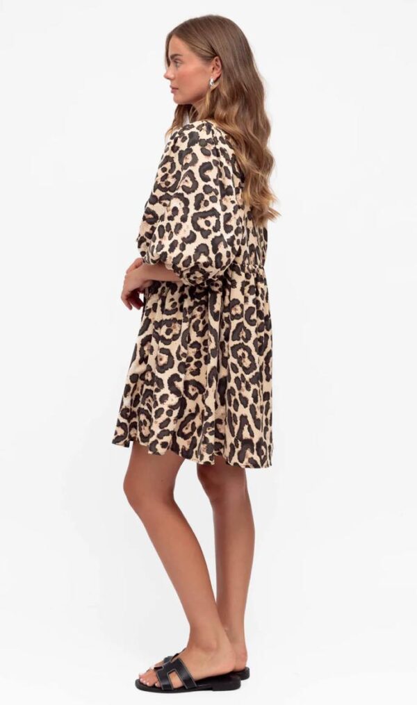 Leopard ballooned sleeve mini dress - Image 3