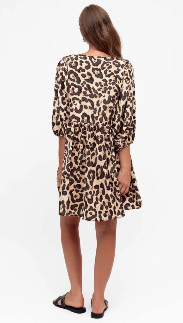 Leopard ballooned sleeve mini dress - Image 2