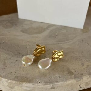 Messina pearl 18K gold plated earrings