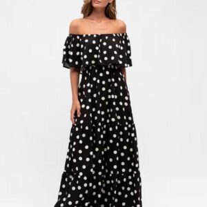 Black and white polka dot dress