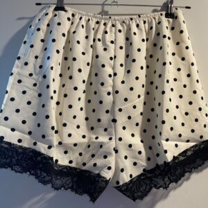 Black lace polka dot shorts