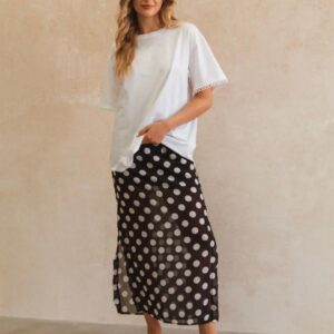 Polka dot maxi skirt