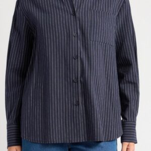 Pin stripe button up shirt